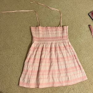 Cinched pink tube top